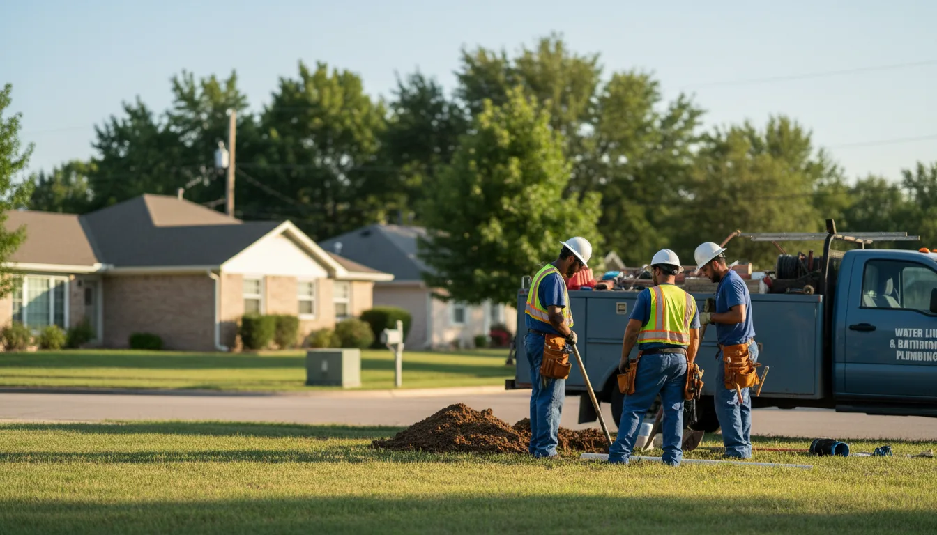 Residential water line and bathroom plumbing service in Florien, LA